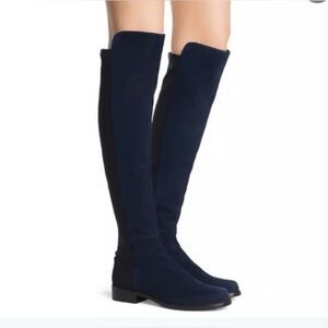 Stuart Weitzman Blue Suede Over the Knee Boots